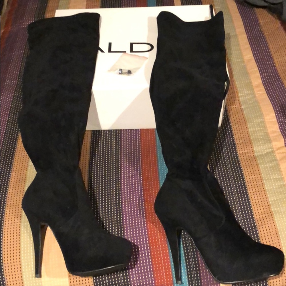 Aldo Black Knee High Boot.